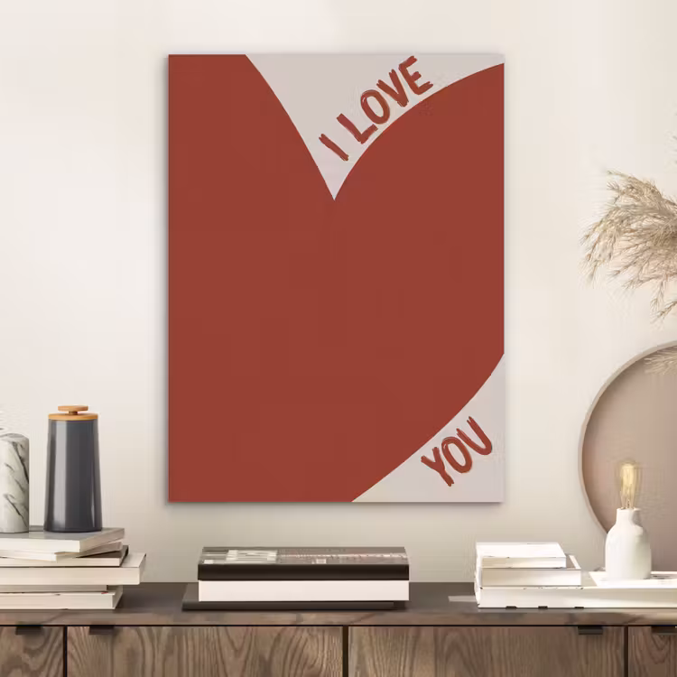 Loveyou - Rood - Hart PET vilt klein -sfeer1