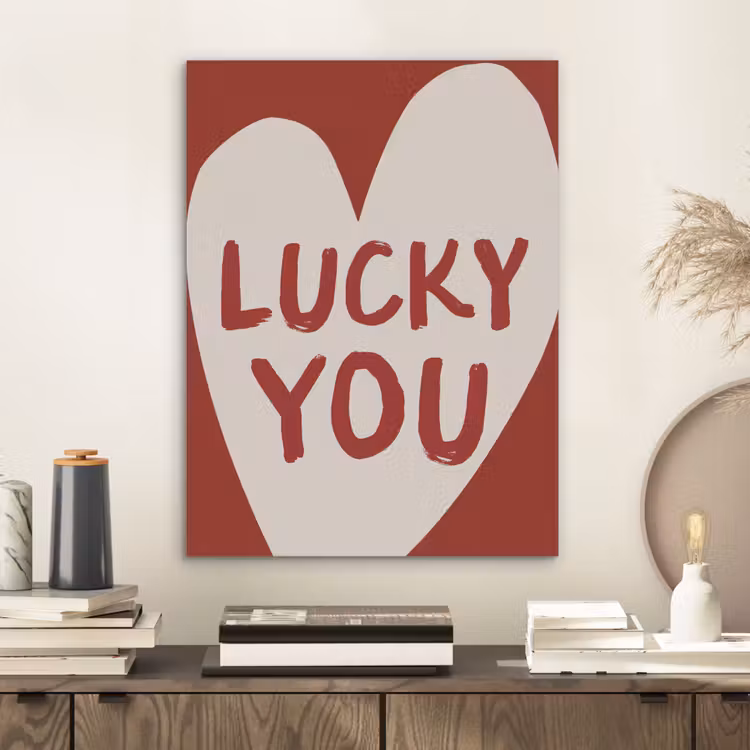 Lucky - Hart - Rood PET vilt klein -sfeer1