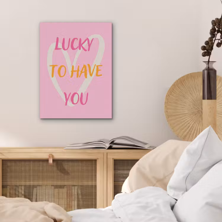 Lucky - Love - Valentijn - Roze PET vilt klein -sfeer3
