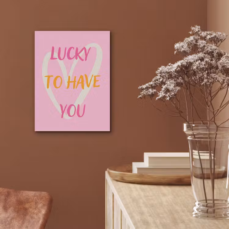Lucky - Love - Valentijn - Roze PET vilt klein -sfeer4