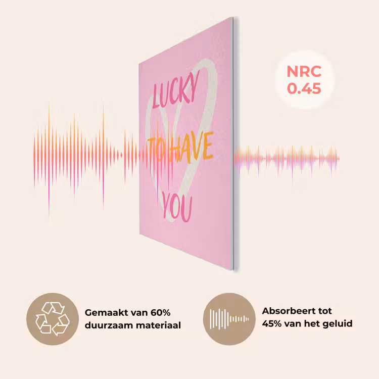 Lucky - Love - Valentijn - Roze PET vilt klein -USP_NL