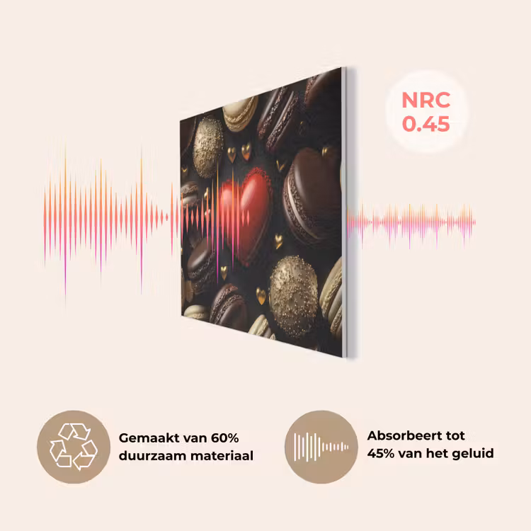 Macarons - Rood - Hart PET vilt klein -USP_NL