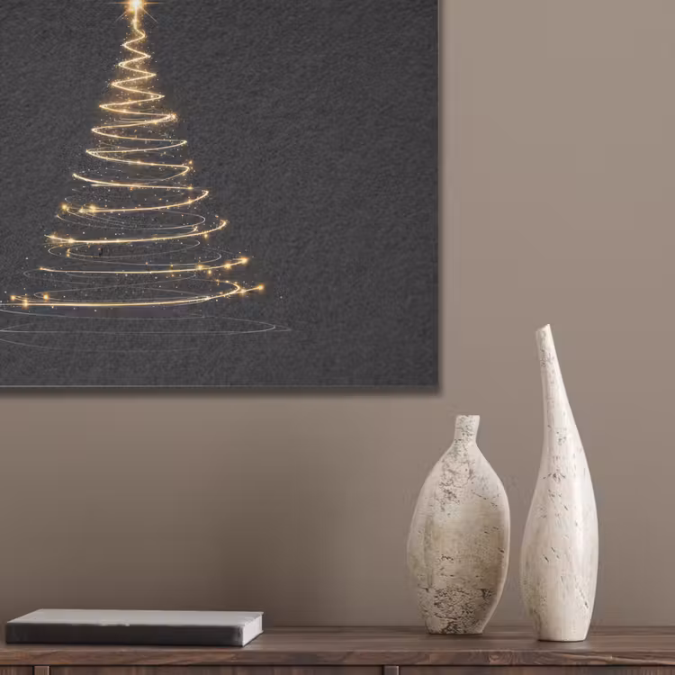 Magisch - Kerstboom - Lichtspiralen - Zwart PET vilt klein -sfeer6_closeup