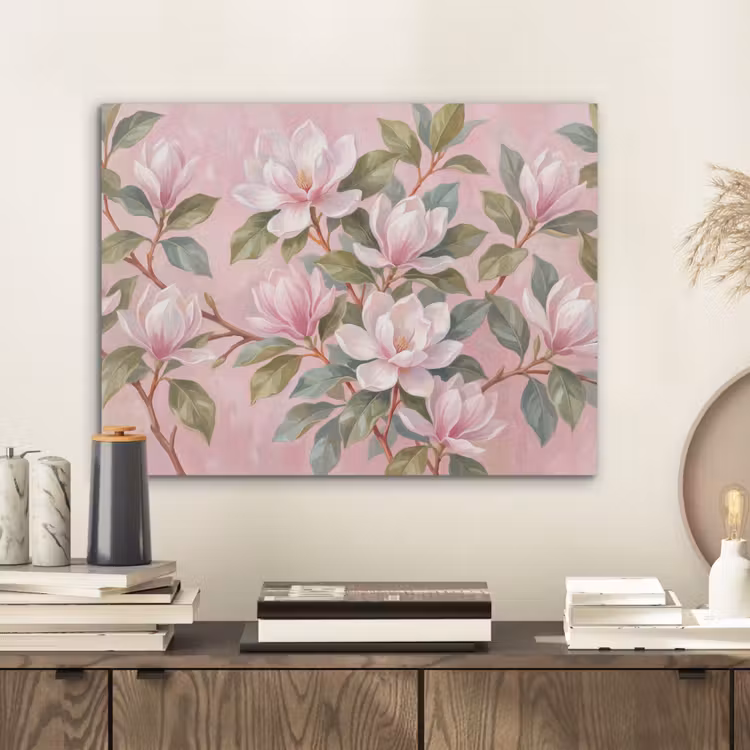 Magnolia's - Patroon - Roze PET vilt klein -sfeer1