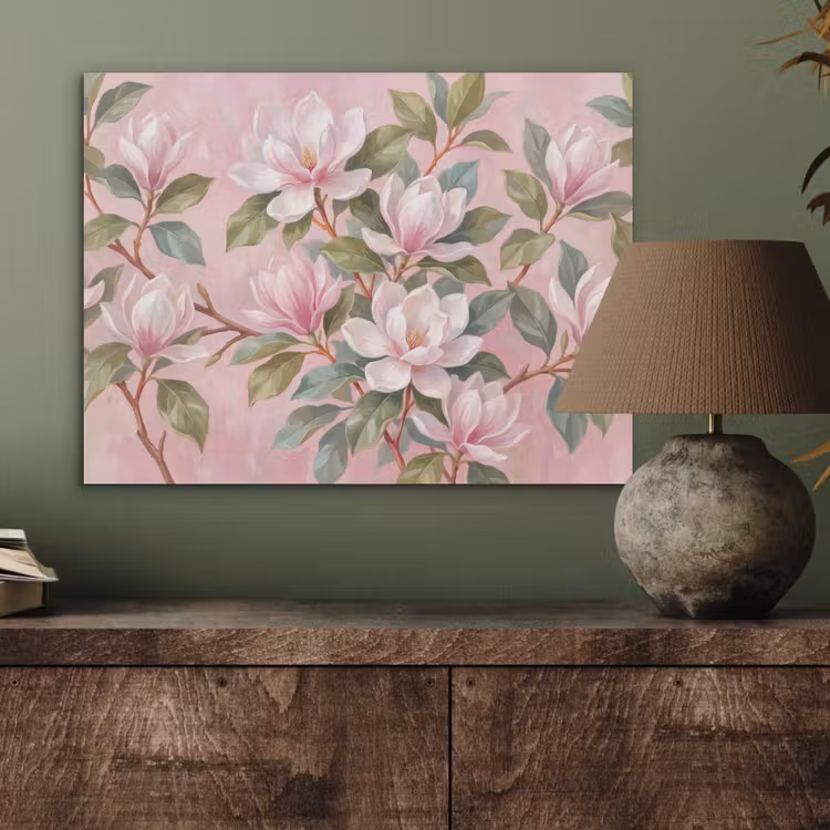 Magnolia's - Patroon - Roze PET vilt klein -sfeer2