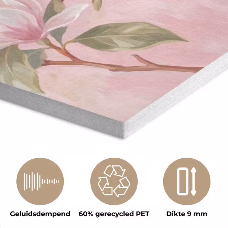 Magnolia's - Patroon - Roze PET vilt klein -closeup_NL