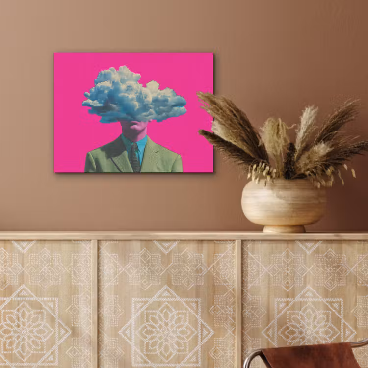 Man - Pak - Wolk - Roze PET vilt klein -sfeer4