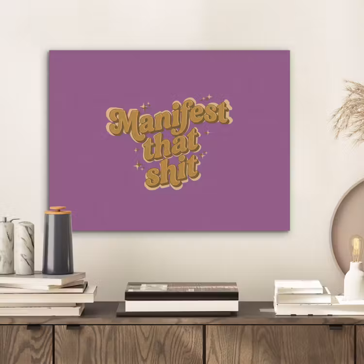 Manifest that shit - Paars - Glitter PET vilt klein -sfeer1