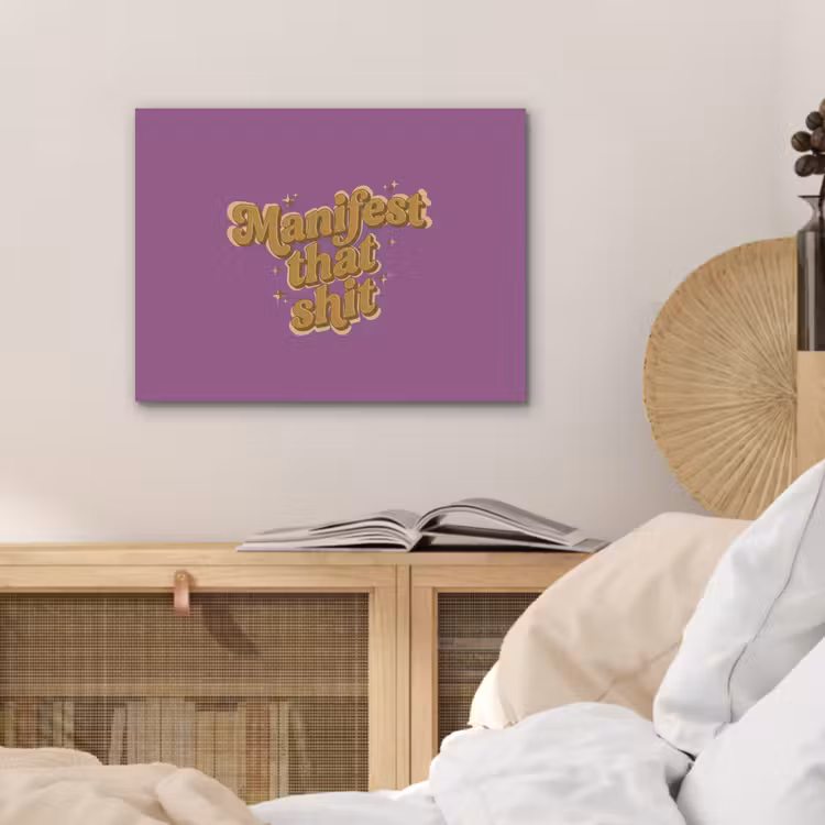 Manifest that shit - Paars - Glitter PET vilt klein -sfeer3
