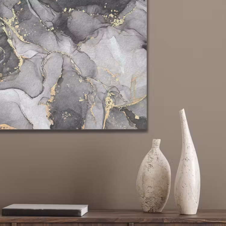 Marmer - Zwart - Goud - Grijs PET vilt klein -sfeer6_closeup