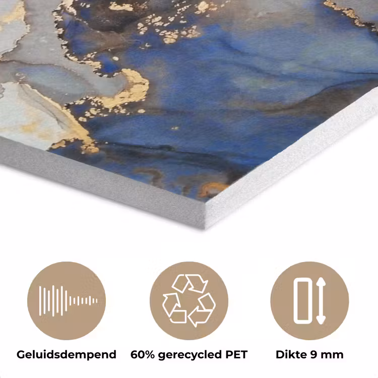 Marmer - Blauw - Goud PET vilt klein -closeup_NL