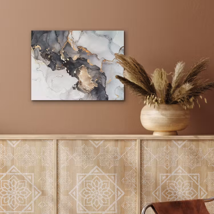 Marmer - Goud - Abstract - Zwart Wit - Luxe PET vilt klein -sfeer4
