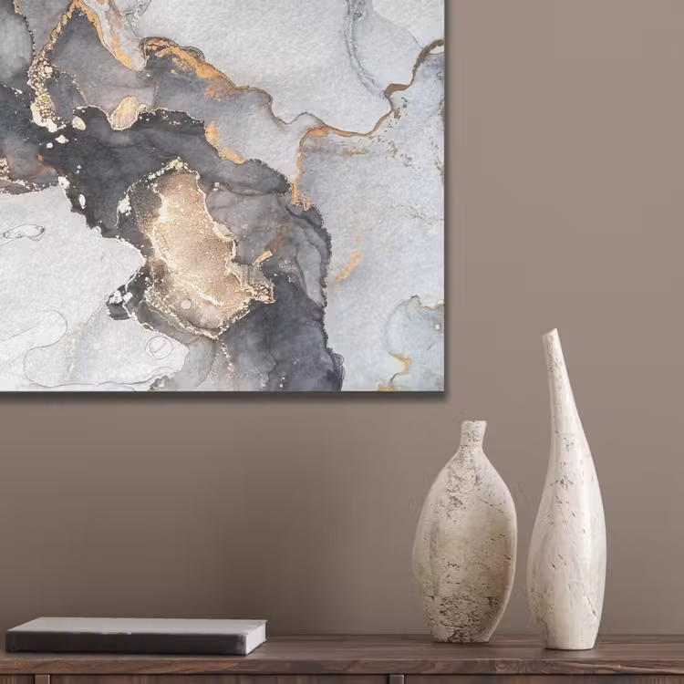 Marmer - Goud - Abstract - Zwart Wit - Luxe PET vilt klein -sfeer6_closeup