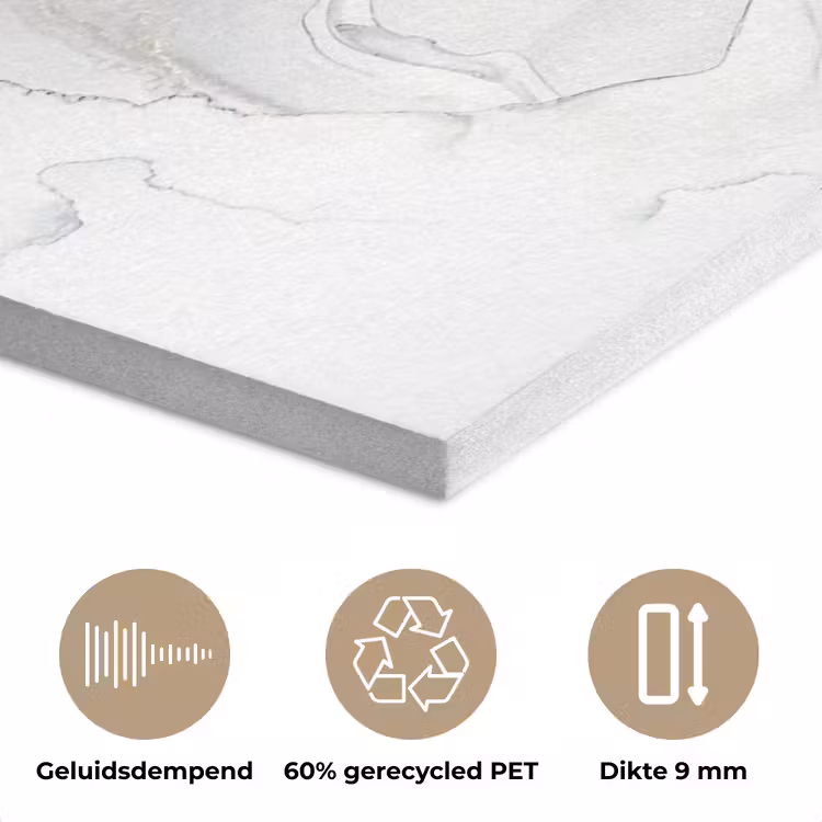 Marmer - Goud - Abstract - Zwart Wit - Luxe PET vilt klein -closeup_NL