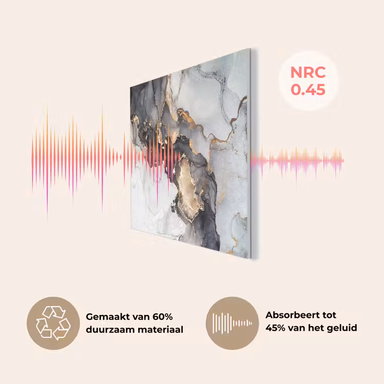 Marmer - Goud - Abstract - Zwart Wit - Luxe PET vilt klein -USP_NL