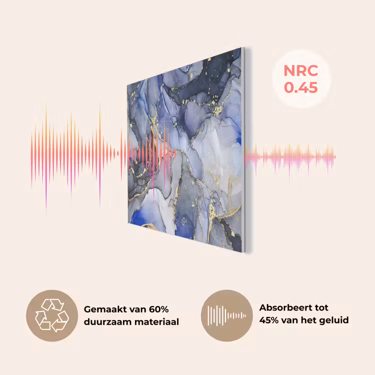 Marmer - Goud - Abstract - Blauw PET vilt klein -USP_NL