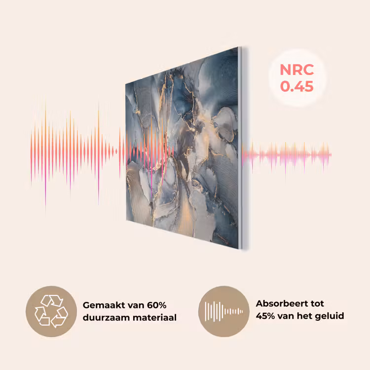 Marmer - Grijs - Blauw - Luxe - Goud PET vilt klein -USP_NL