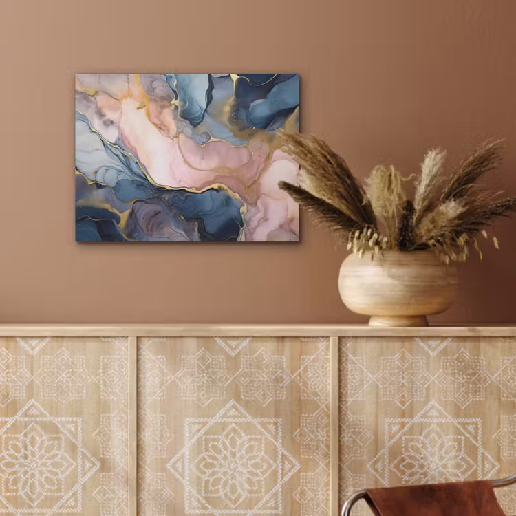 Marmer - Roze - Blauw PET vilt klein -sfeer4