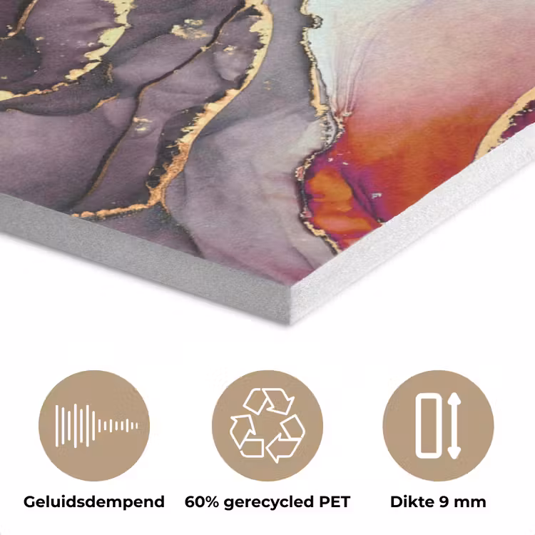 Marmer - Rood - Paars - Goud PET vilt klein -closeup_NL