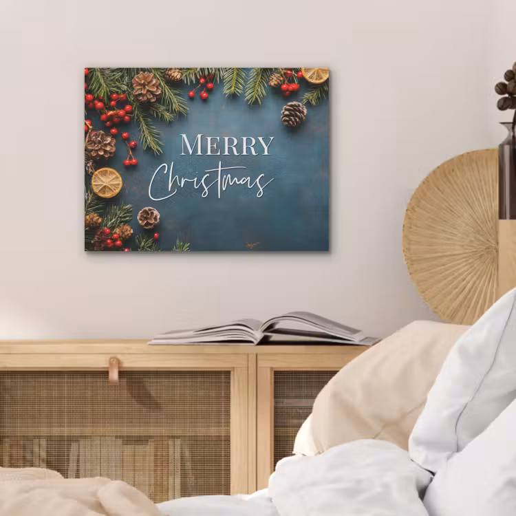 Merry Christmas - Blauw - Kerst - Winter PET vilt klein -sfeer3