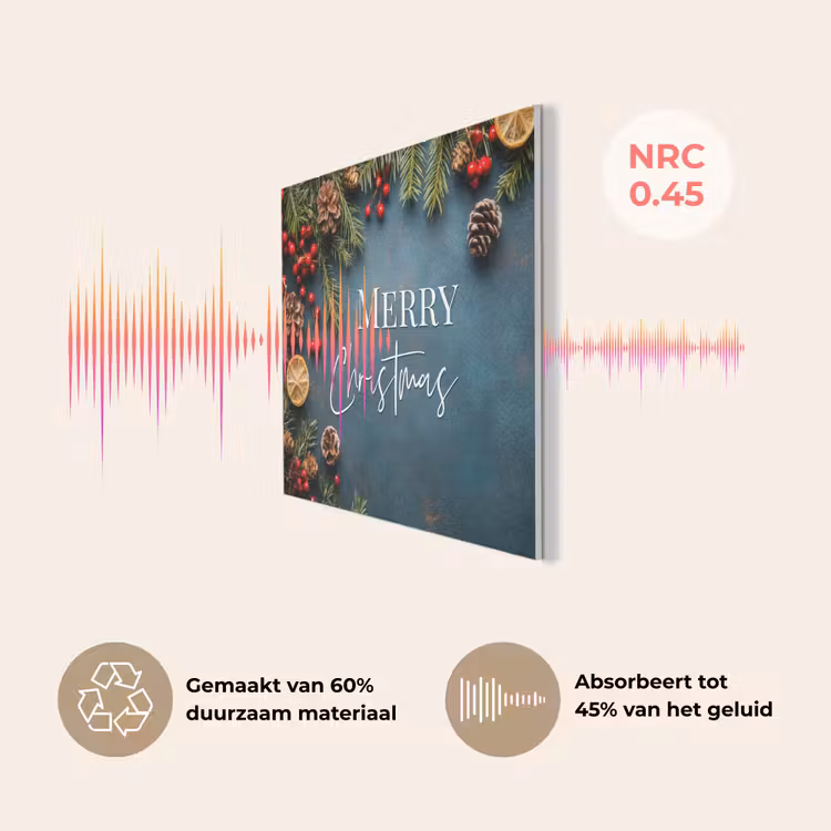 Merry Christmas - Blauw - Kerst - Winter PET vilt klein -USP_NL
