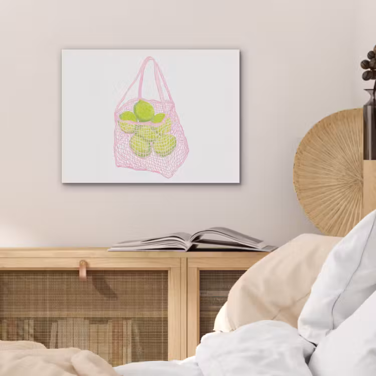 Netzakje - Roze - Illustratie - Limoenen PET vilt klein -sfeer3
