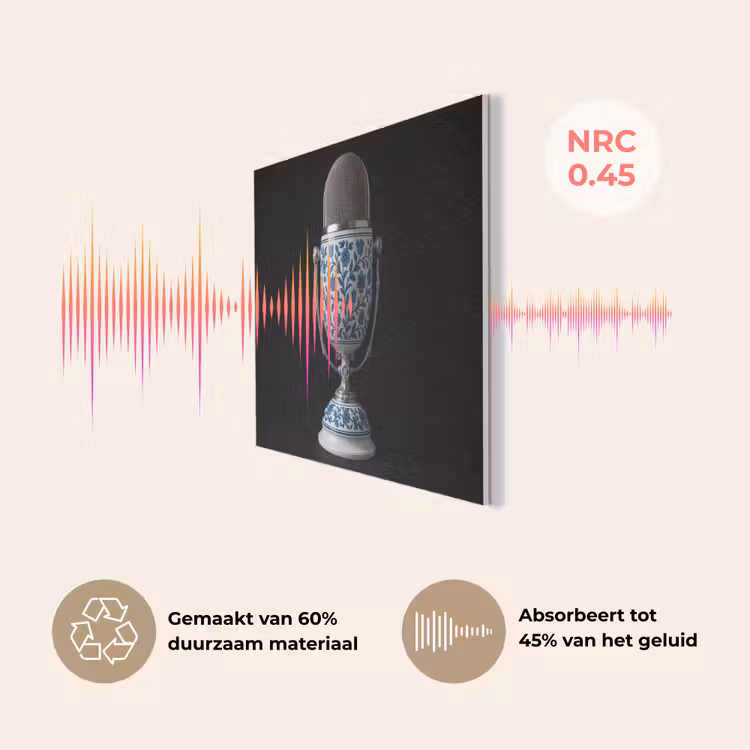 Microfoon - Delfts blauw - Muziek PET vilt klein -USP_NL