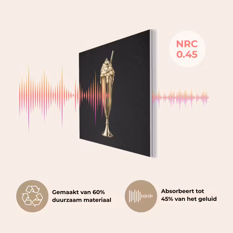 Milkshake - Goud - Drinken - Zwart PET vilt klein -USP_NL