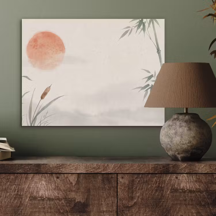 Minimalistisch - Bamboe - Groen PET vilt klein -sfeer2