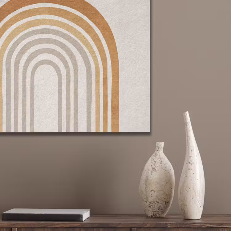 Minimalistisch - Boog - Lijnen - Beige PET vilt klein -sfeer6_closeup