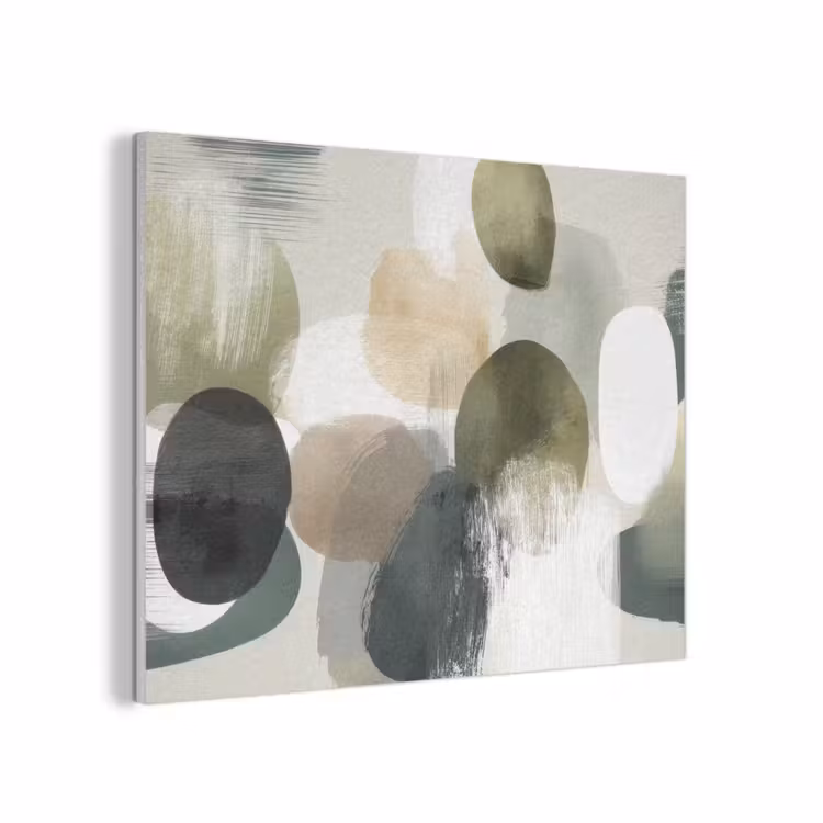 Minimalistisch - Cirkels - Penseelstreken - Beige PET vilt klein -3d