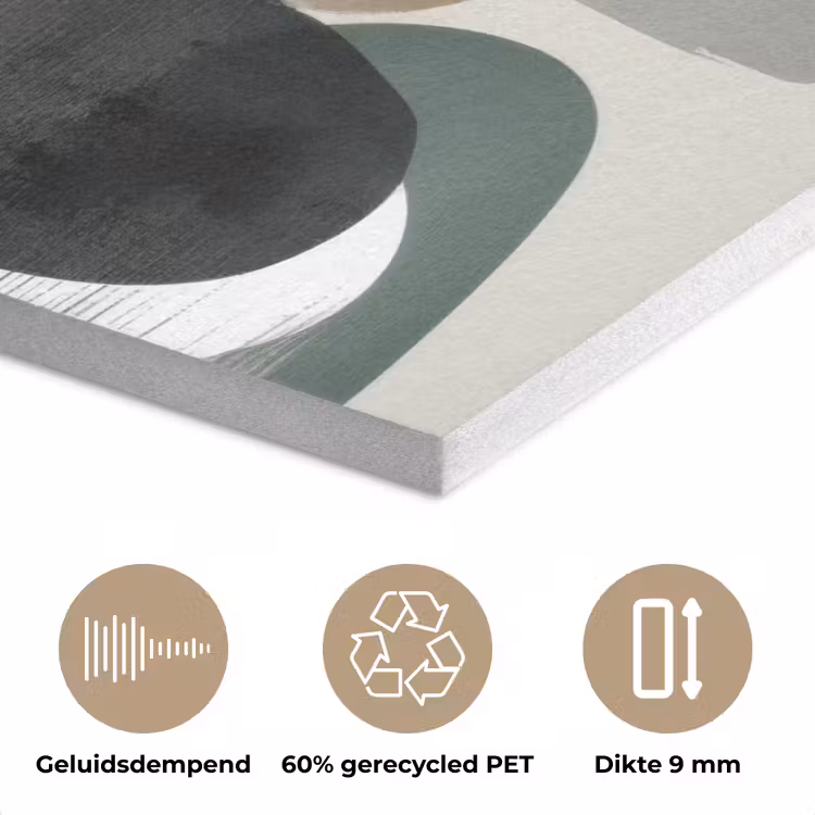 Minimalistisch - Cirkels - Penseelstreken - Beige PET vilt klein -closeup_NL