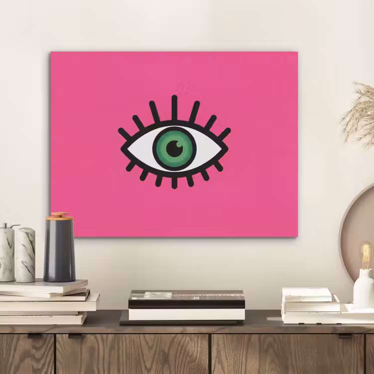 Minimalistisch - Oog - Roze PET vilt klein -sfeer1