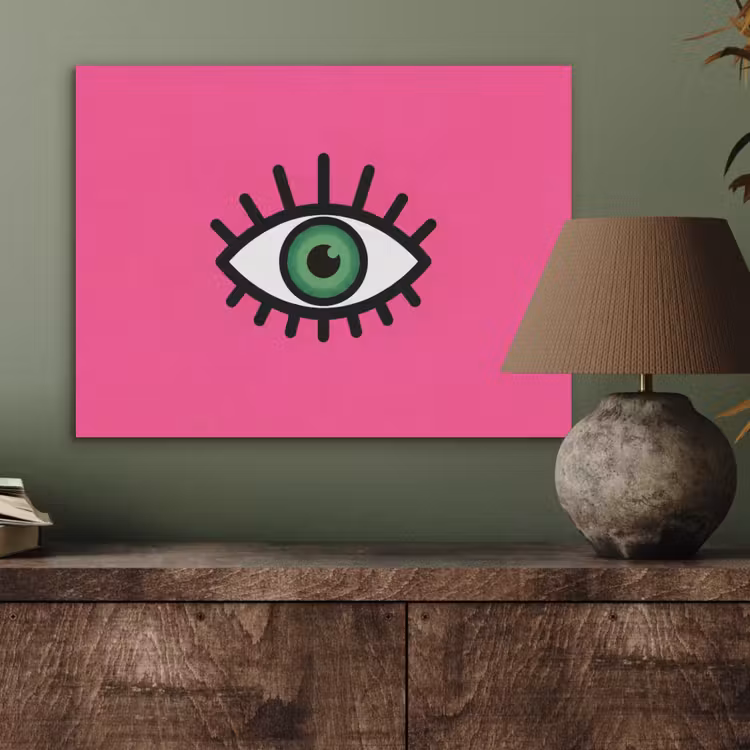 Minimalistisch - Oog - Roze PET vilt klein -sfeer2