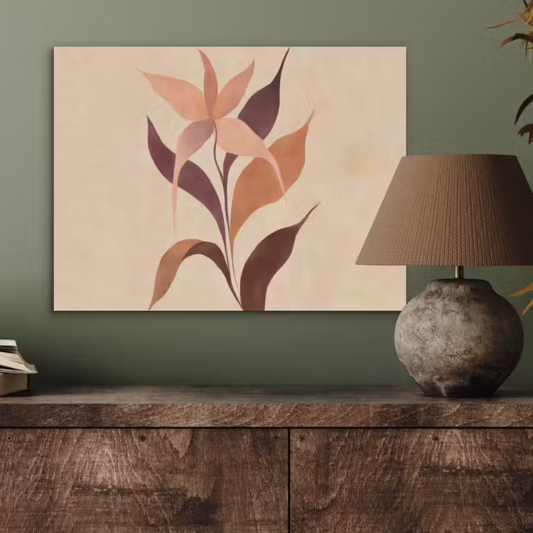 Minimalistisch - Bloem - Bladeren - Beige PET vilt klein -sfeer2