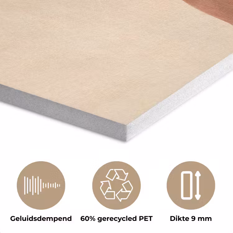 Minimalistisch - Bloem - Bladeren - Beige PET vilt klein -closeup_NL