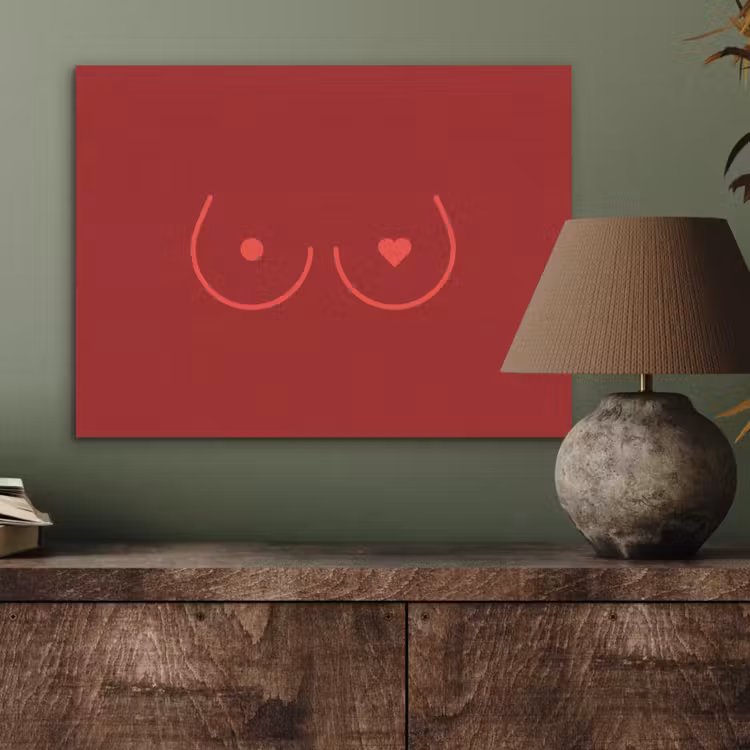 Minimalistisch - Lijnillustratie - Rood PET vilt klein -sfeer2