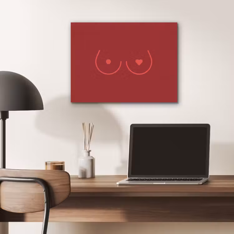 Minimalistisch - Lijnillustratie - Rood PET vilt klein -sfeer5