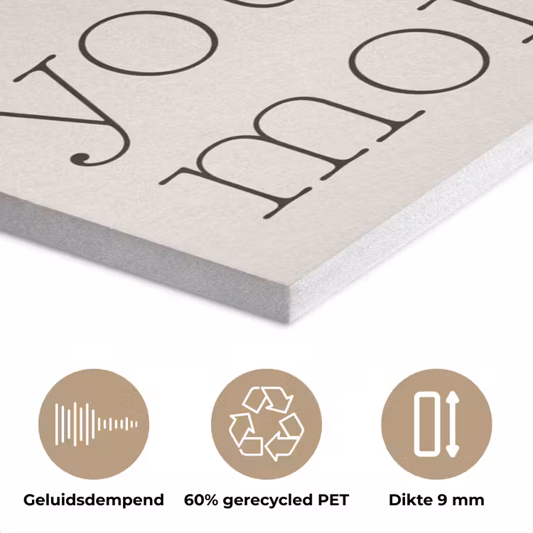 Minimalistisch - Love - Beige PET vilt klein -closeup_NL