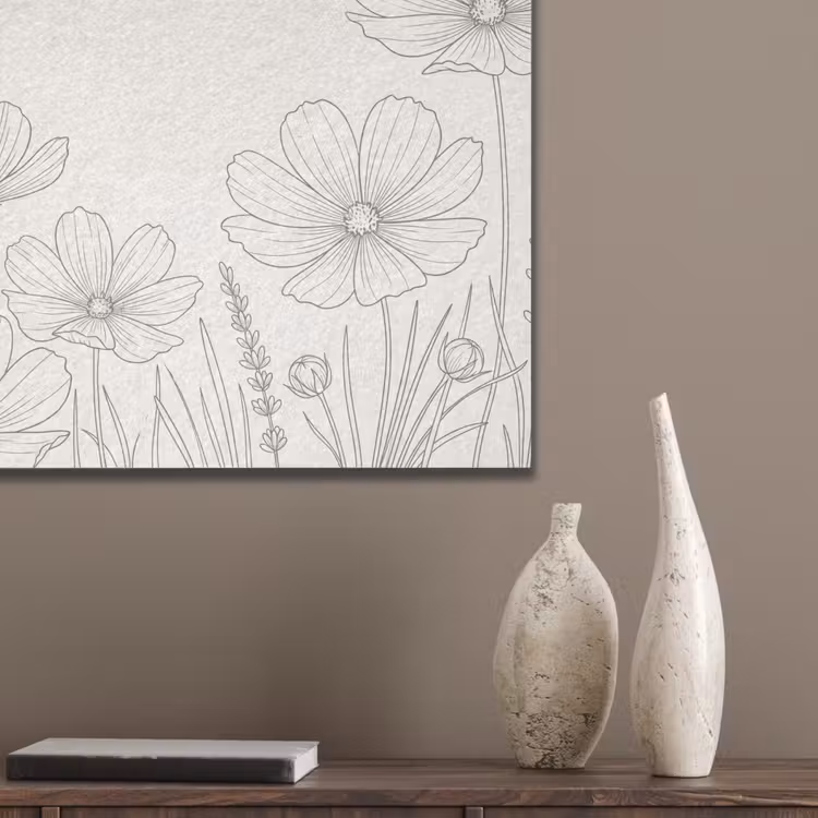 Minimalistisch - Modern - Bloemen - Beige PET vilt klein -sfeer6_closeup