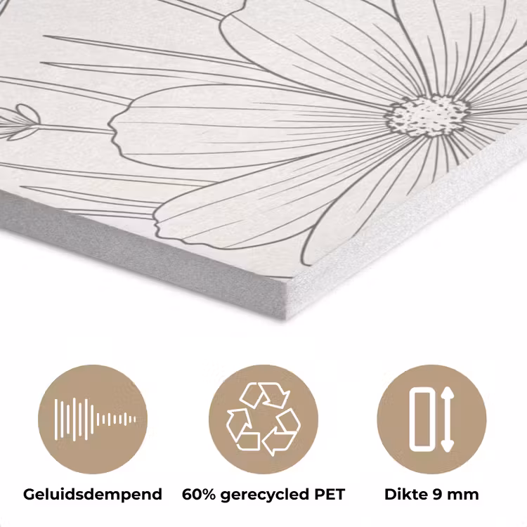 Minimalistisch - Modern - Bloemen - Beige PET vilt klein -closeup_NL