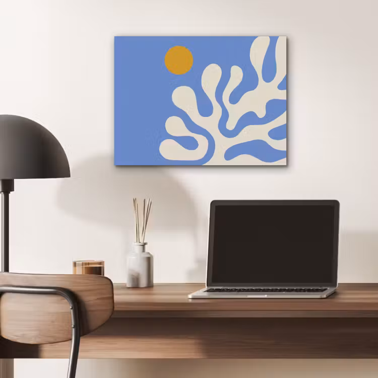 Minimalistisch - Organisch patroon - Blauw PET vilt klein -sfeer5