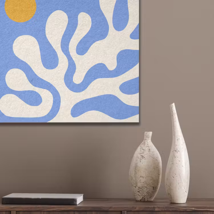 Minimalistisch - Organisch patroon - Blauw PET vilt klein -sfeer6_closeup