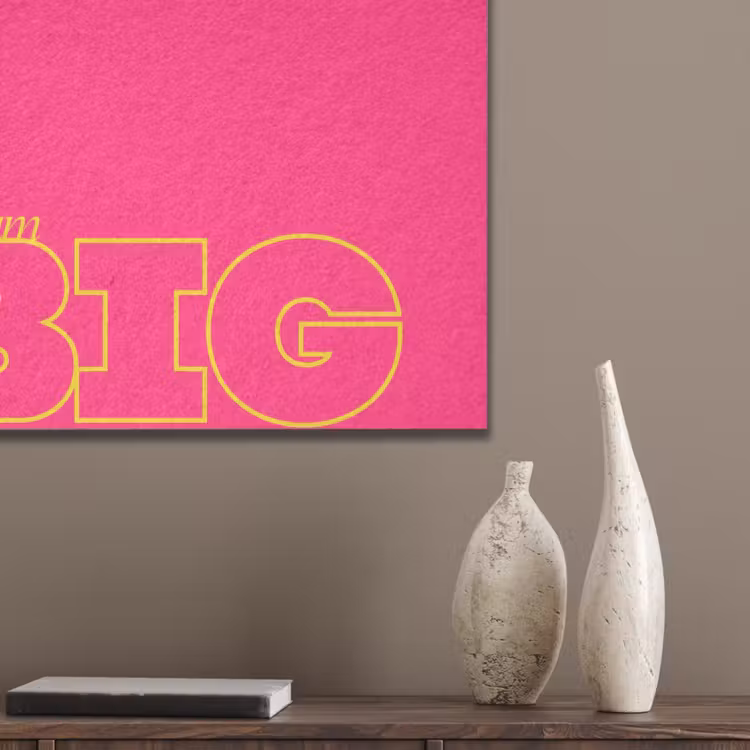 Minimalistisch - Roze - Dream big - Grafisch PET vilt klein -sfeer6_closeup