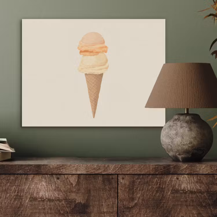 Minimalistisch - Schepijs - Hoorntje - Beige PET vilt klein -sfeer2
