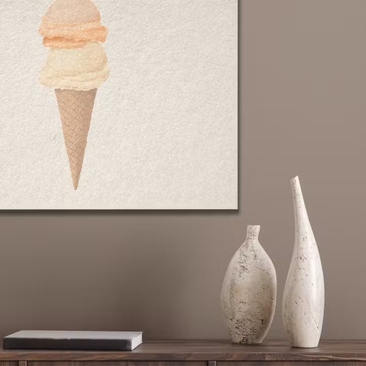 Minimalistisch - Schepijs - Hoorntje - Beige PET vilt klein -sfeer6_closeup
