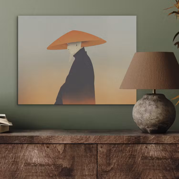 Minimalistisch - Silhouet - Oranje PET vilt klein -sfeer2