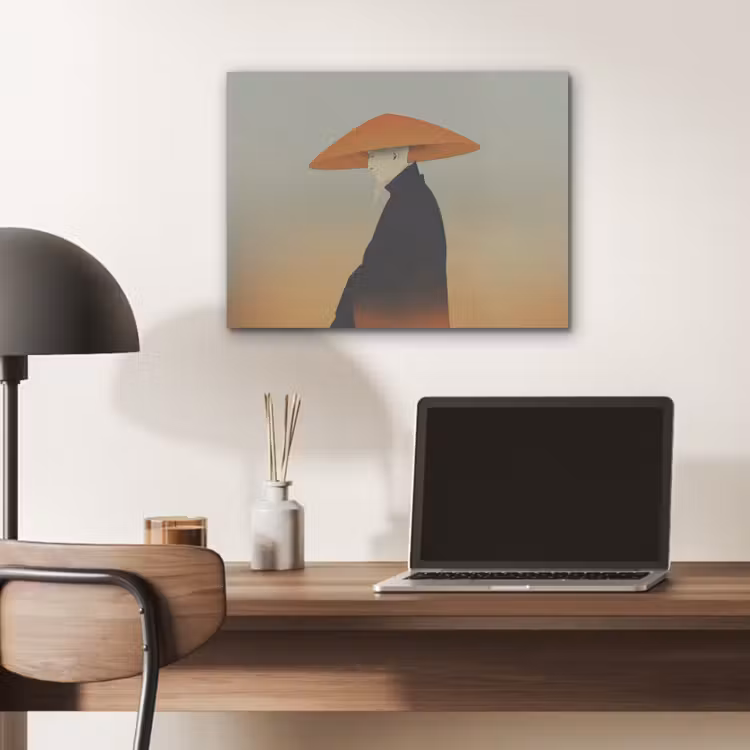 Minimalistisch - Silhouet - Oranje PET vilt klein -sfeer5