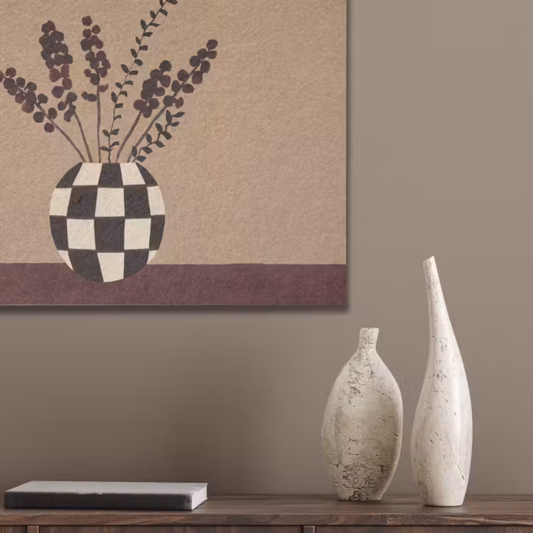 Minimalistisch - Vaas - Bloemen - Bruin PET vilt klein -sfeer6_closeup