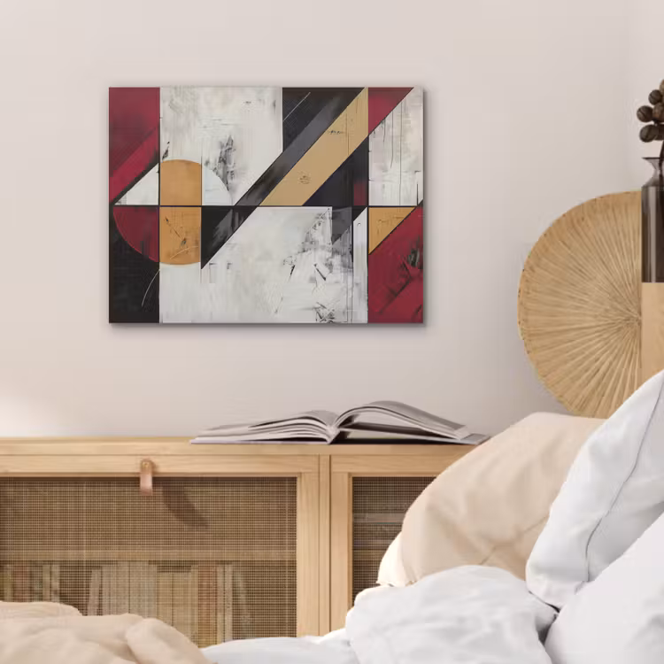 Modern - Abstract - Geometrisch - Rood - Industrieel PET vilt klein -sfeer3